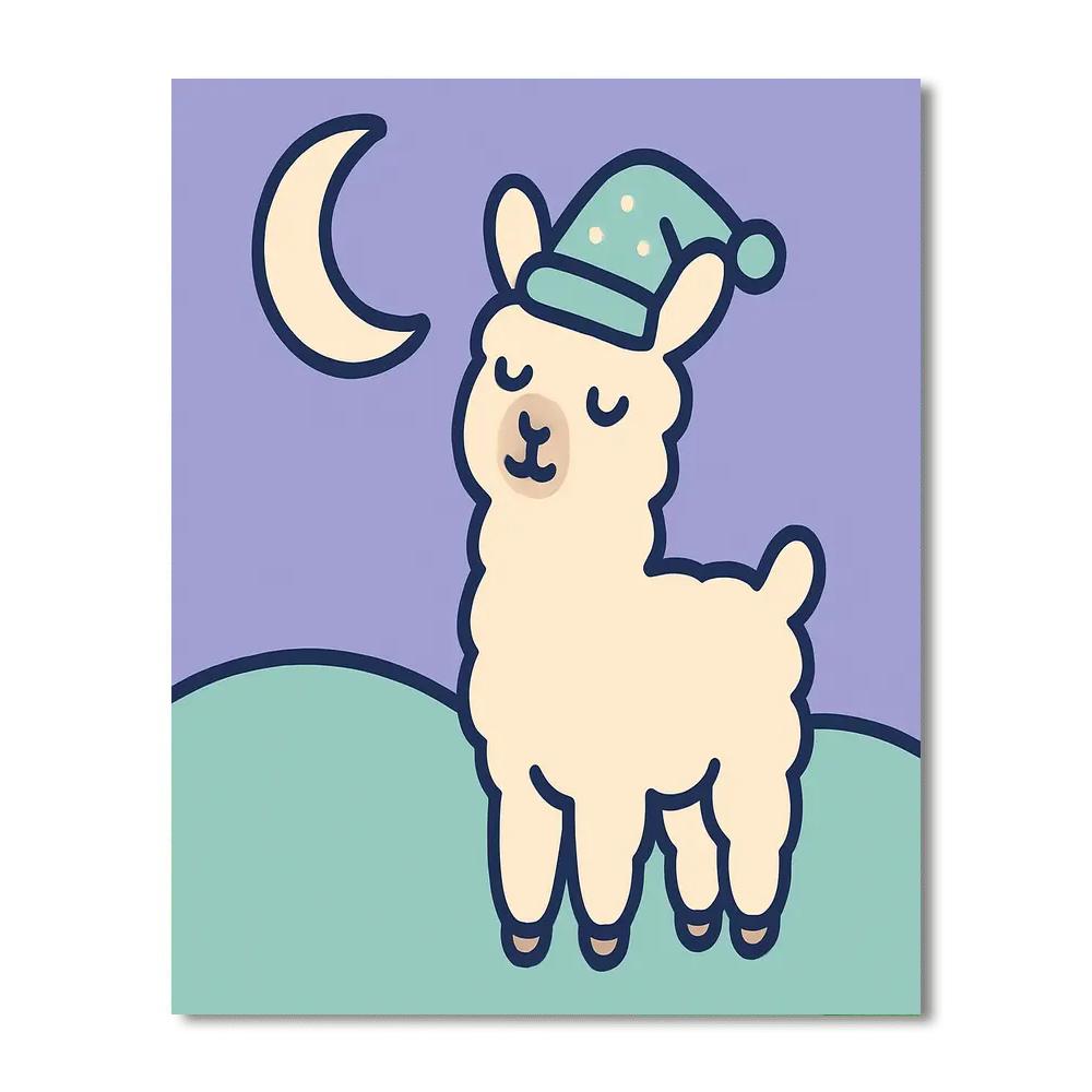 Lunar Llama Lullaby Number painting