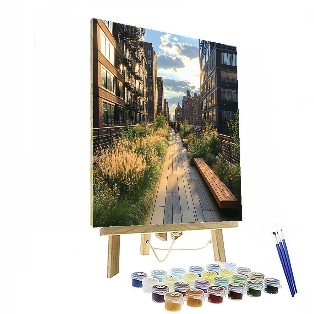 High Line Greenway Elevated Park New York United States painting number kit