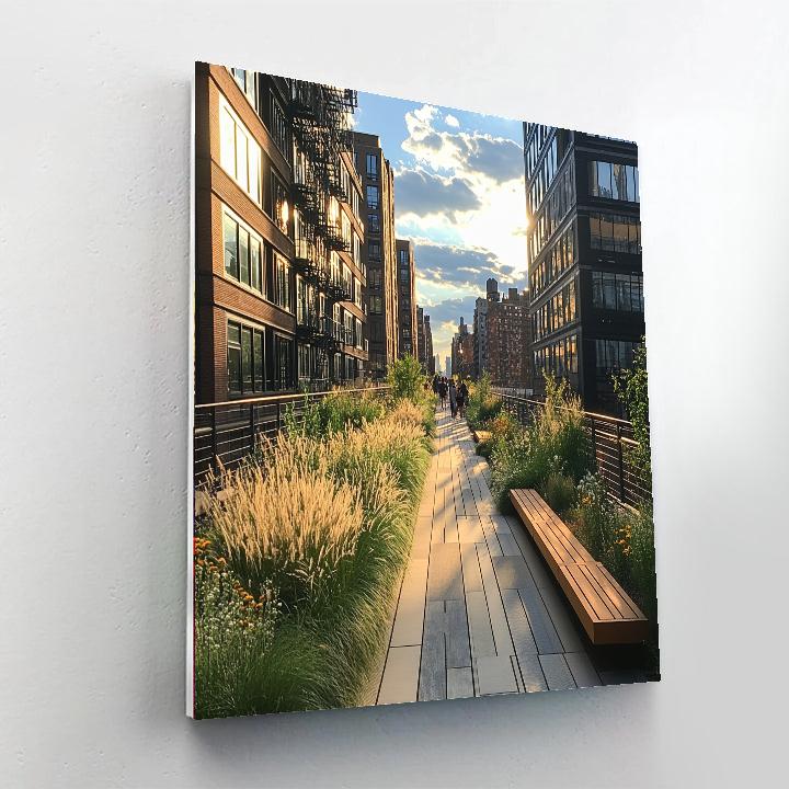 High Line Greenway Elevated Park New York United States painting number kit