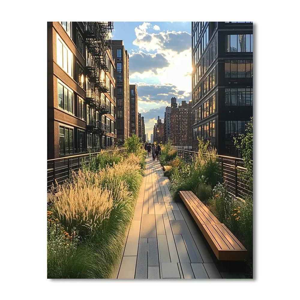 High Line Greenway Elevated Park New York United States painting number kit