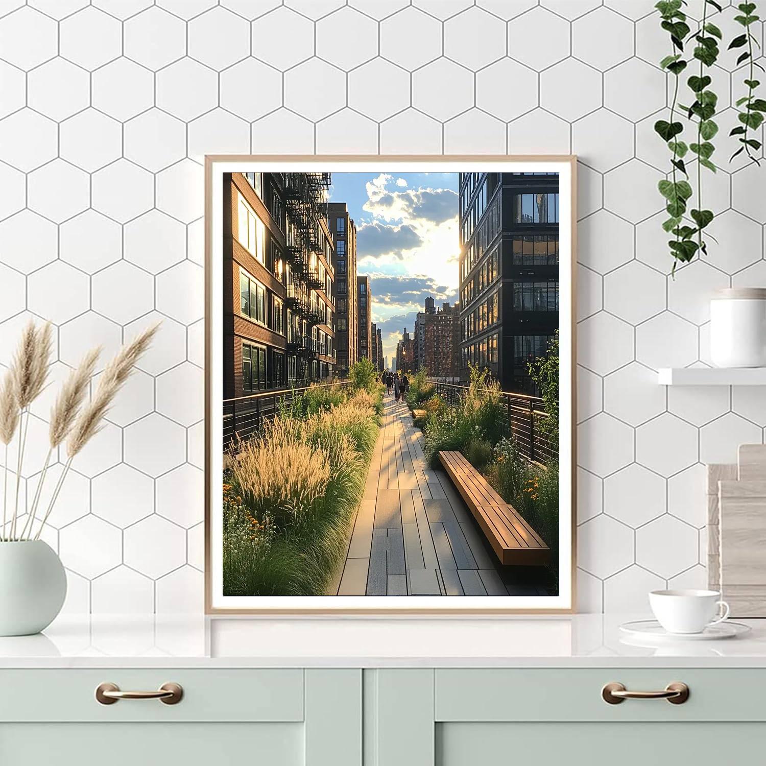 High Line Greenway Elevated Park New York United States painting number kit