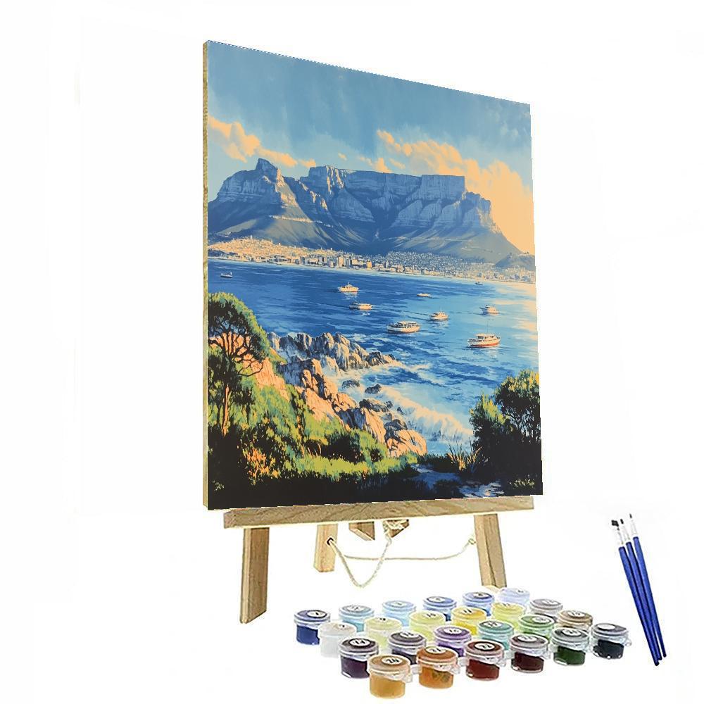 Table Mountain Over Cape Town South Africa Painting by numbers kit