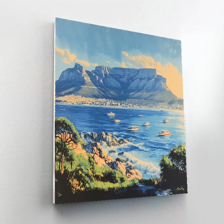 Table Mountain Over Cape Town South Africa Painting by numbers kit