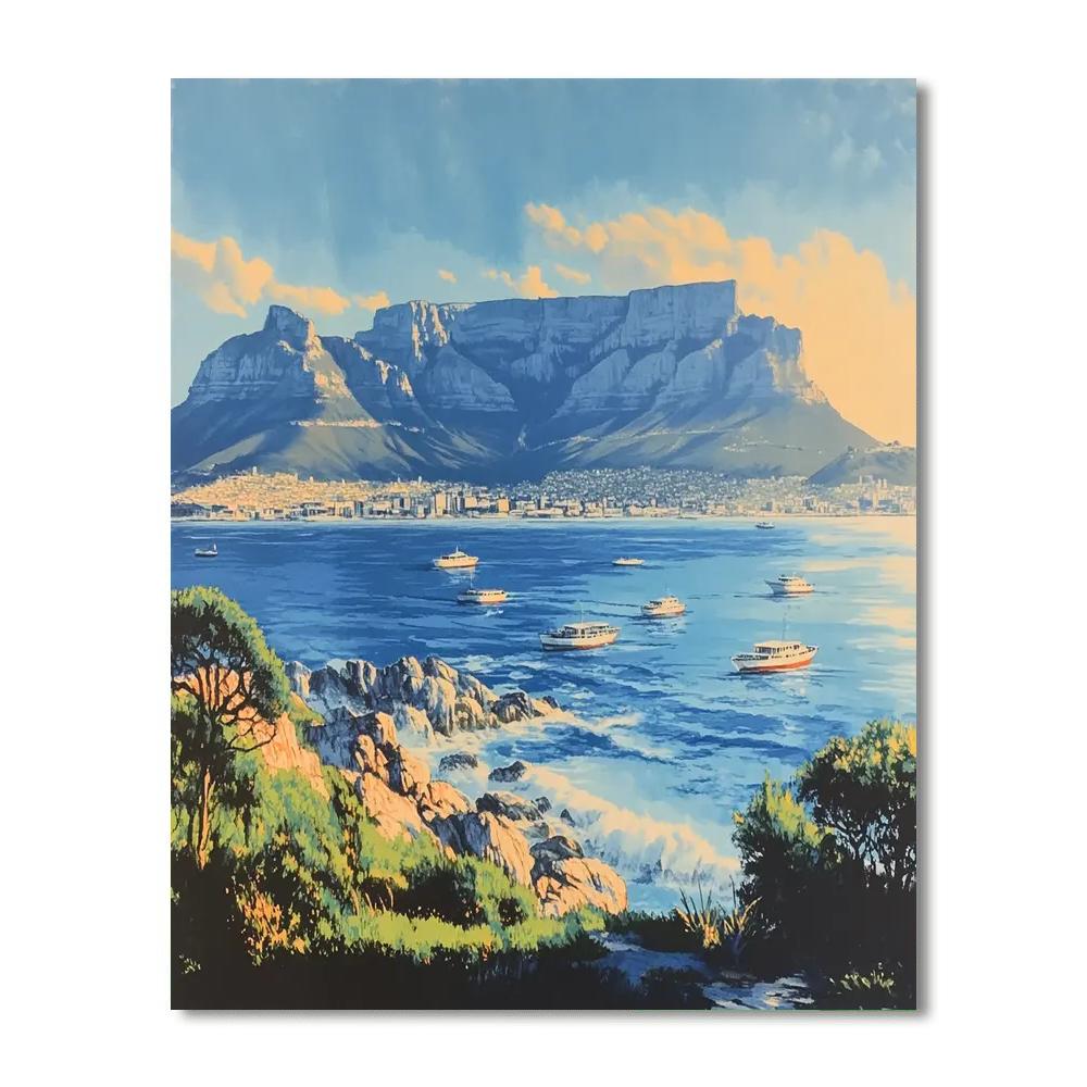 Table Mountain Over Cape Town South Africa Painting by numbers kit