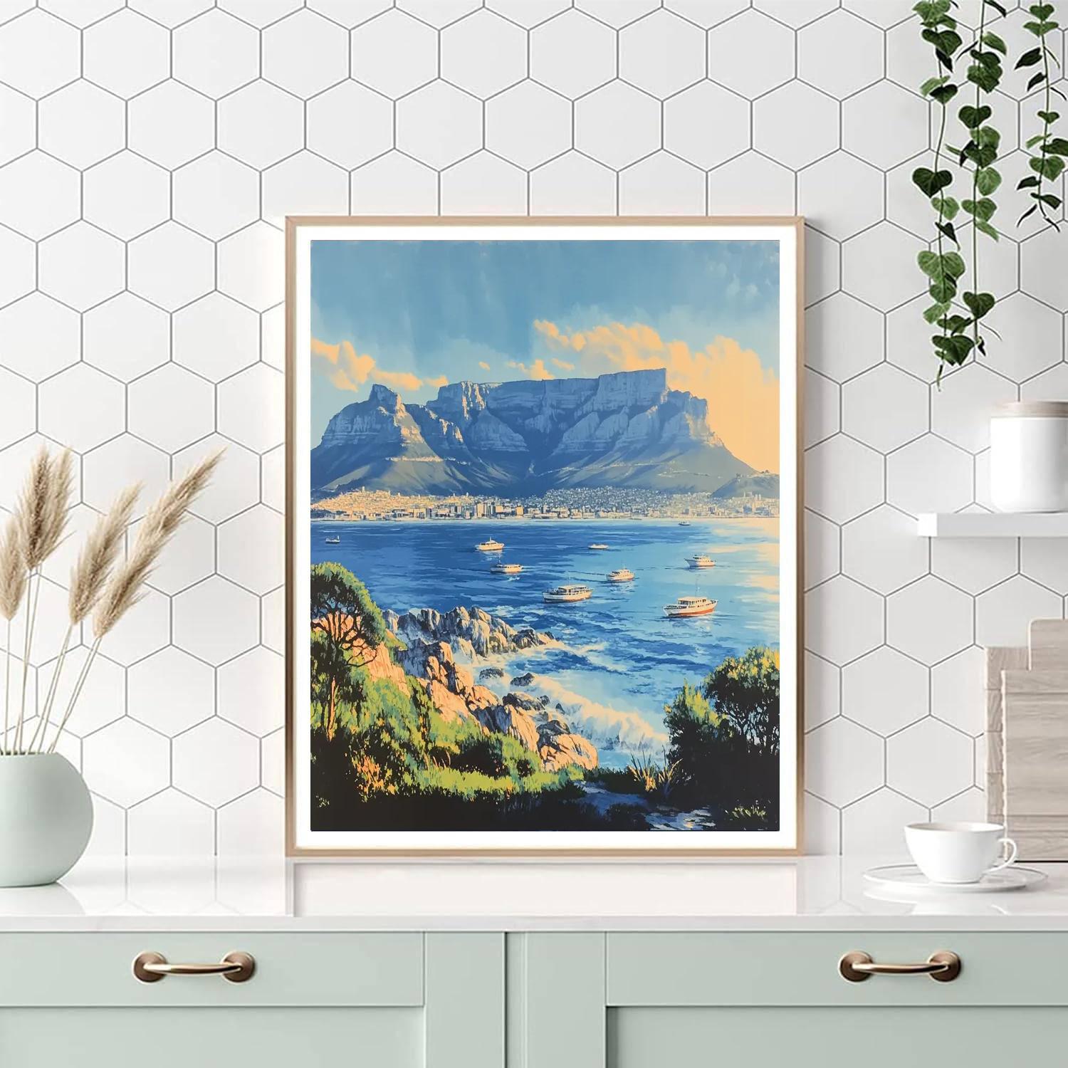 Table Mountain Over Cape Town South Africa Painting by numbers kit