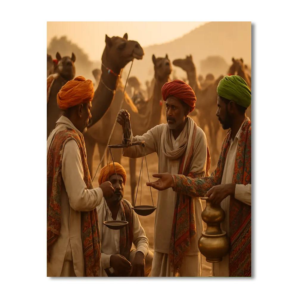 Pushkar Camel Fair Dawn Bargain paint by numbers