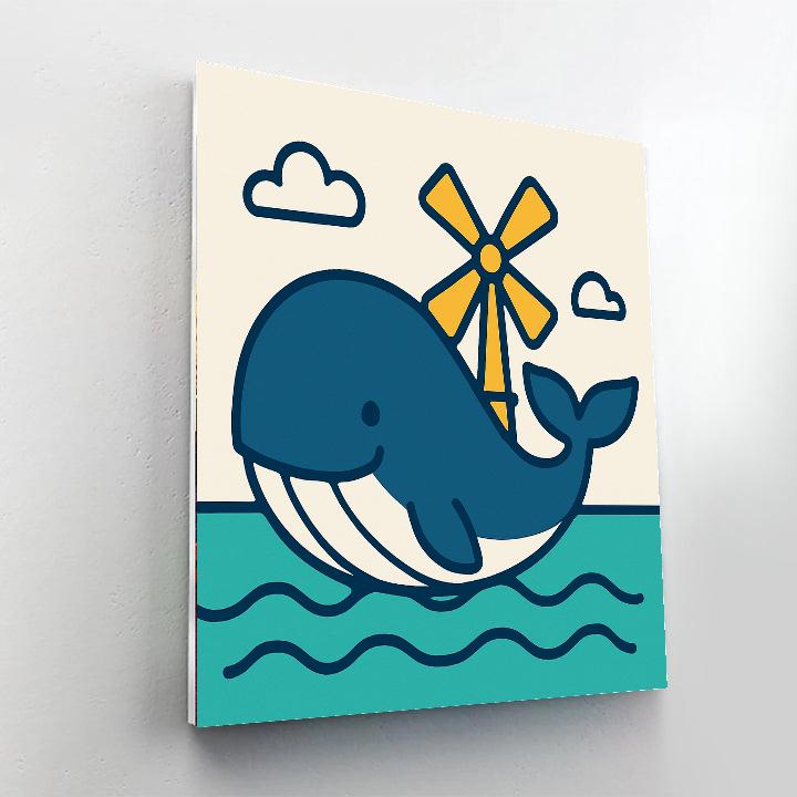 Windmill Whale Numbered painting kits