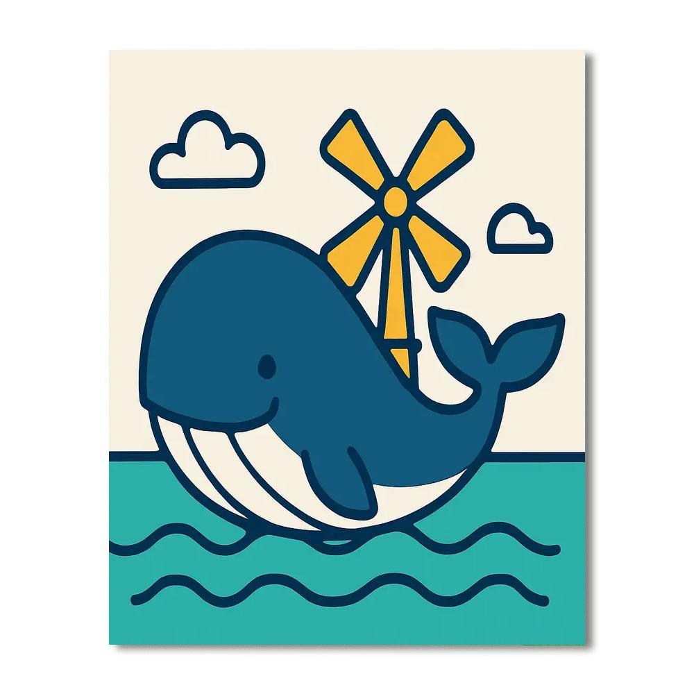 Windmill Whale Numbered painting kits