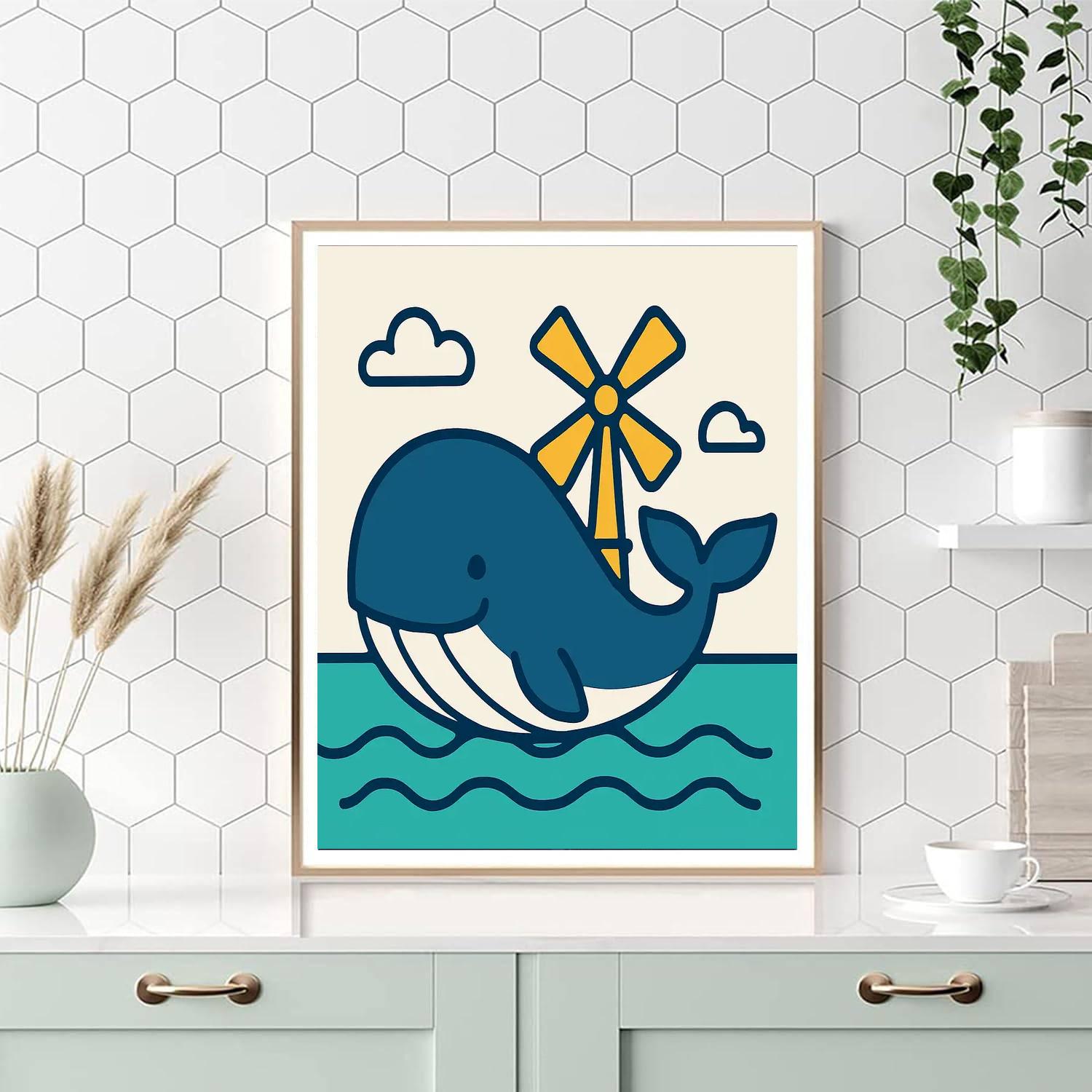 Windmill Whale Numbered painting kits