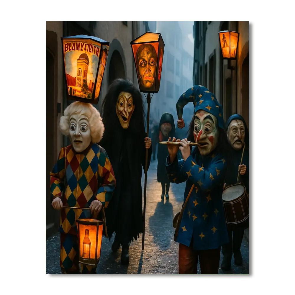 Basel Fasnacht Mask Reveal Painting by numbers kit