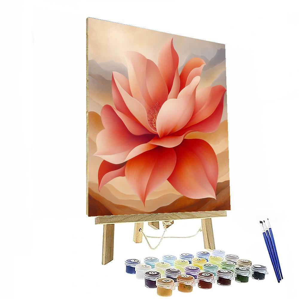 Georgia O’Keeffe Inspired Desert Bloom DIY paint by numbers