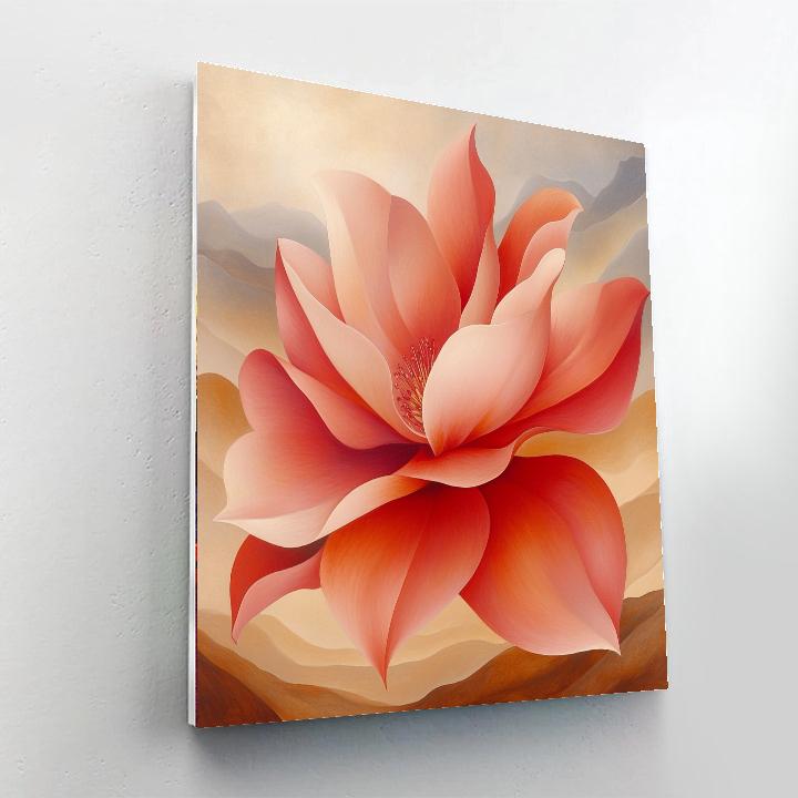 Georgia O’Keeffe Inspired Desert Bloom DIY paint by numbers