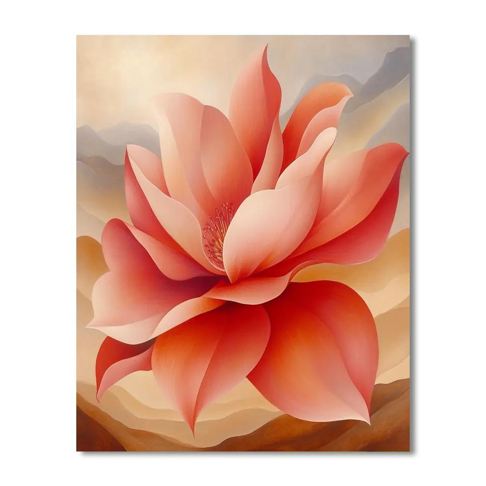 Georgia O’Keeffe Inspired Desert Bloom DIY paint by numbers