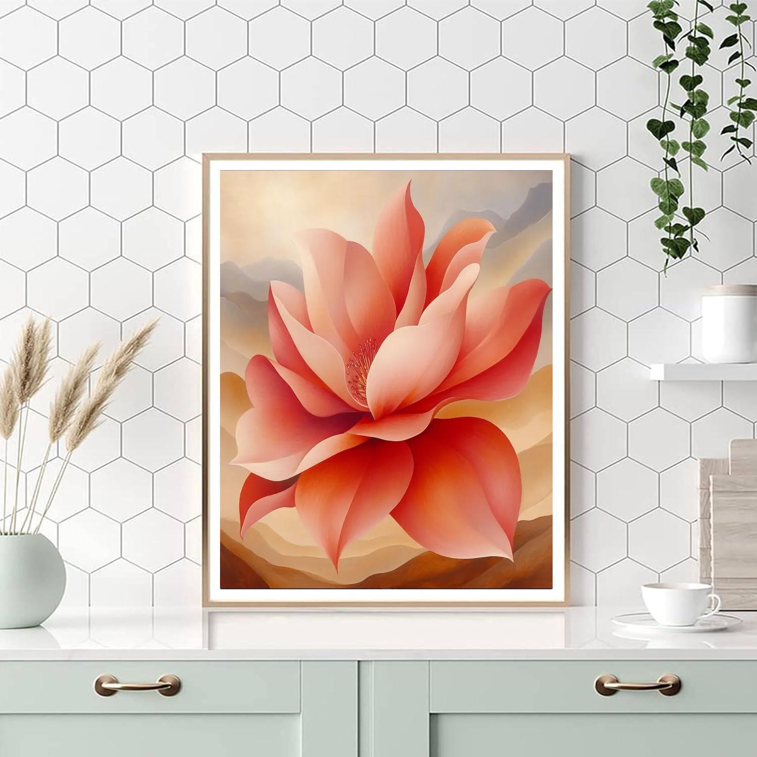 Georgia O’Keeffe Inspired Desert Bloom DIY paint by numbers