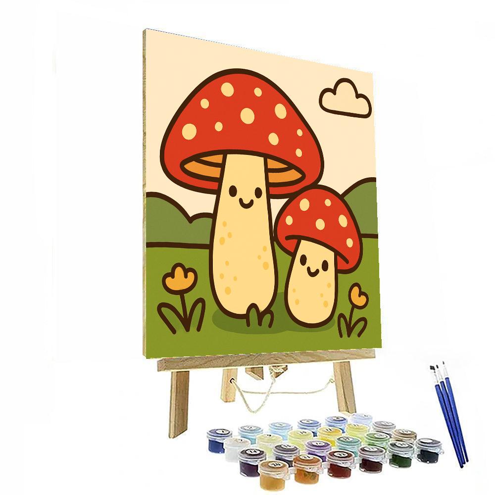 Meteorite Mushroom Meadow Number painting