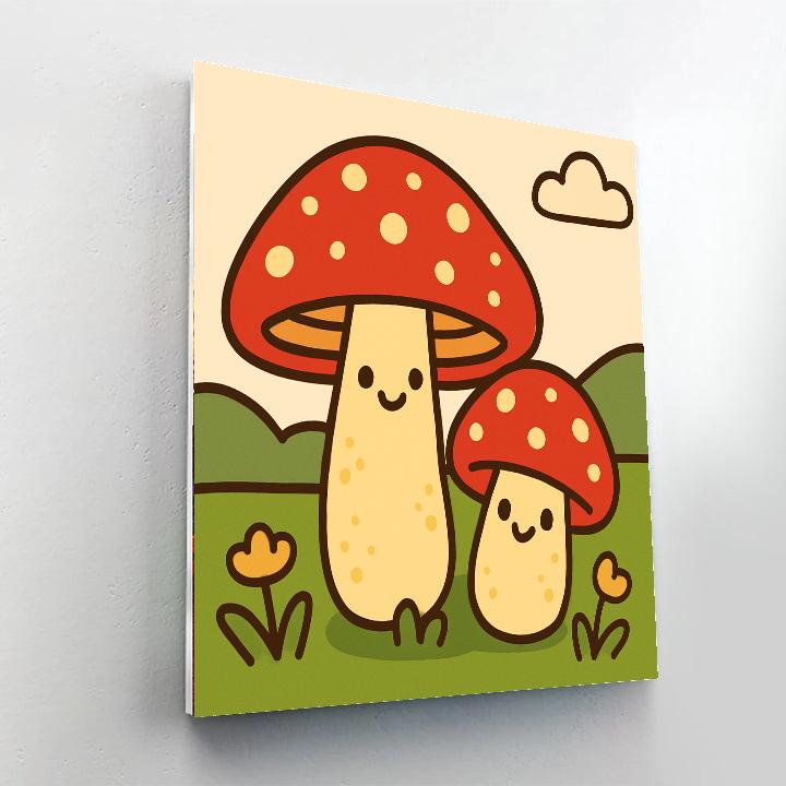 Meteorite Mushroom Meadow Number painting