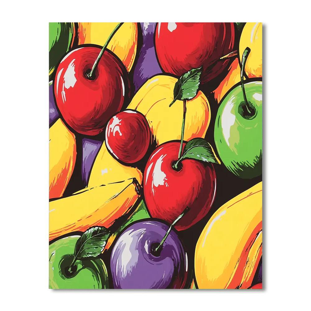 Andy Warhol Inspired Vibrant Fruit Pop Art Numbered painting kits