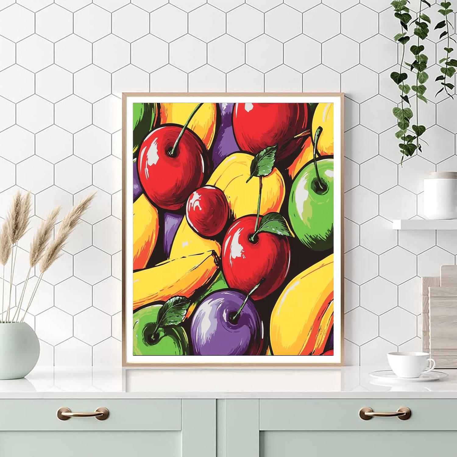 Andy Warhol Inspired Vibrant Fruit Pop Art Numbered painting kits