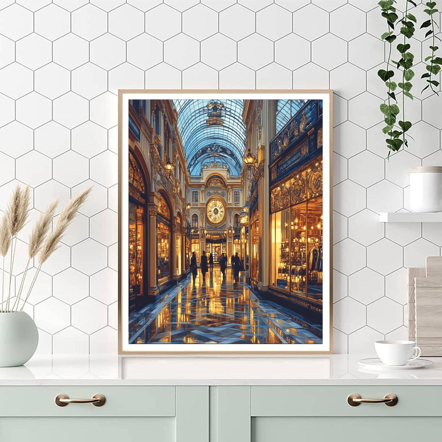 Galleria Vittorio Emanuele Light Arcade Milan Italy Painting by numbers kit