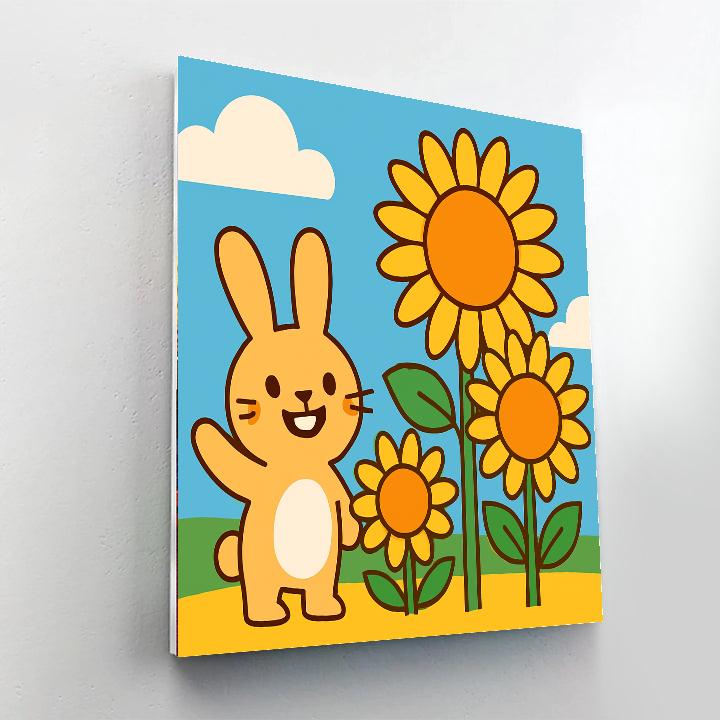 Sunflower Solar Rabbit DIY paint by numbers