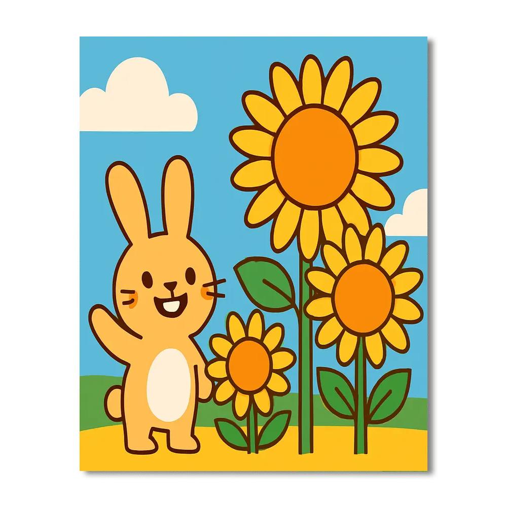 Sunflower Solar Rabbit DIY paint by numbers