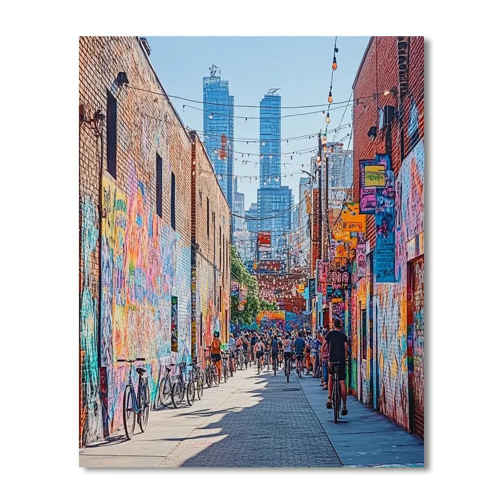 Kreuzberg Street Art Alley Berlin Germany Number painting