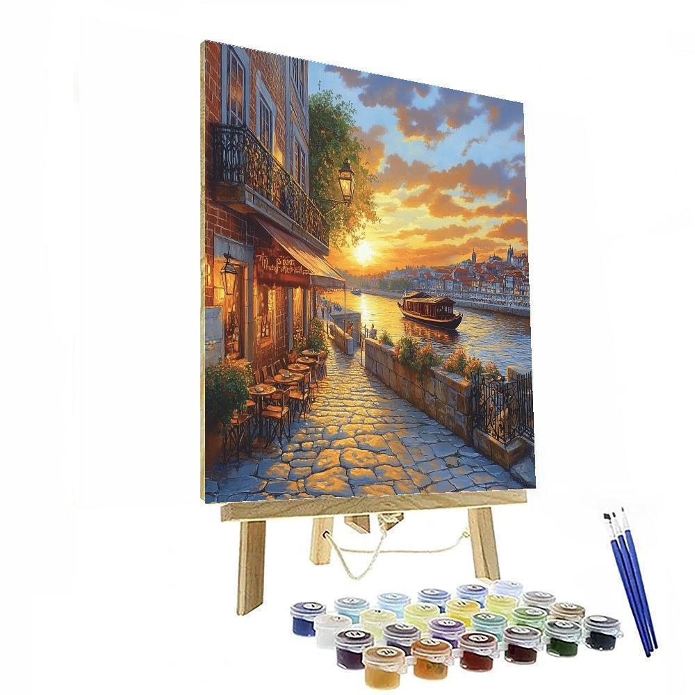 Porto Riverside Ribeira Portugal paint by numbers