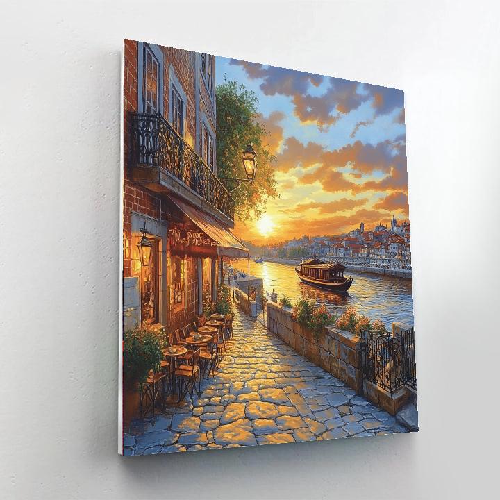 Porto Riverside Ribeira Portugal paint by numbers