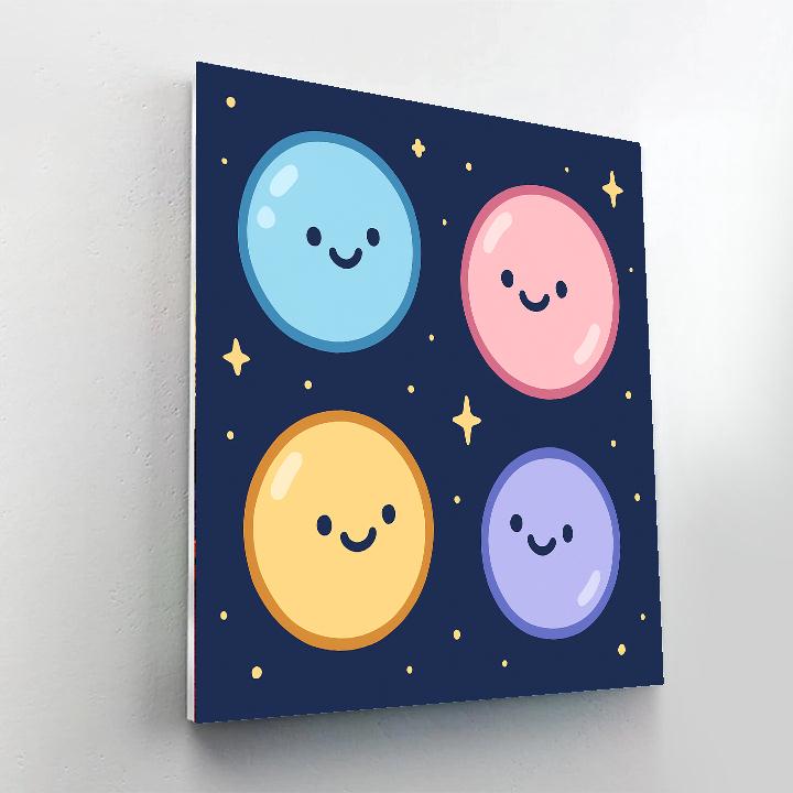 Bubble Planets Parade paint by color