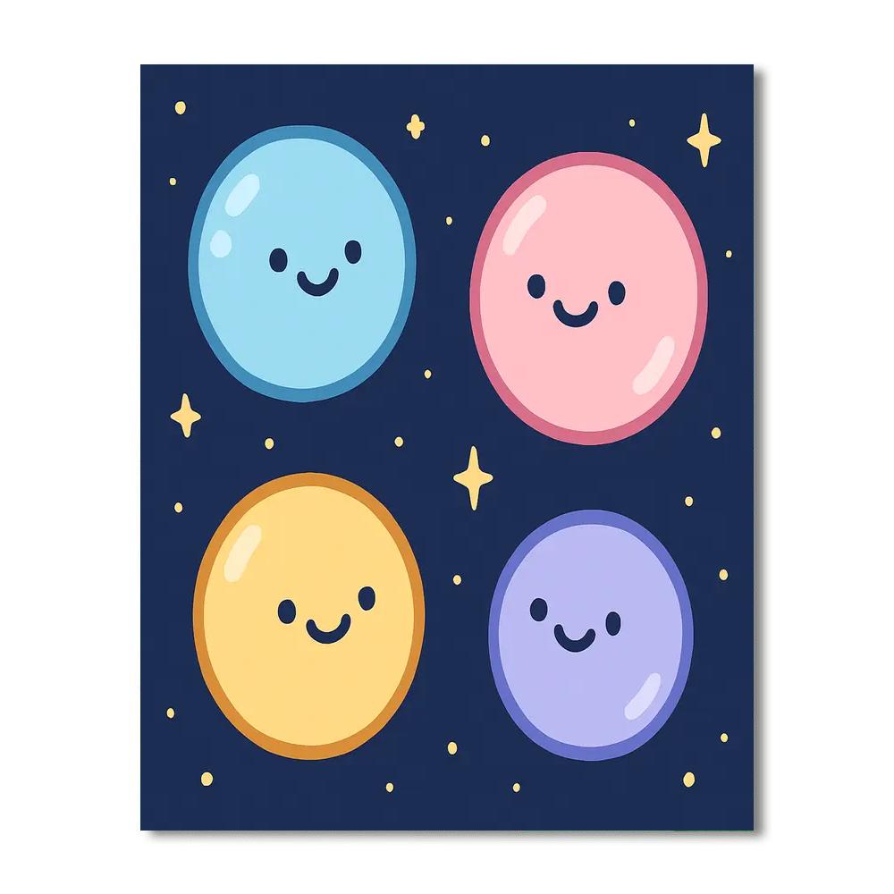 Bubble Planets Parade paint by color