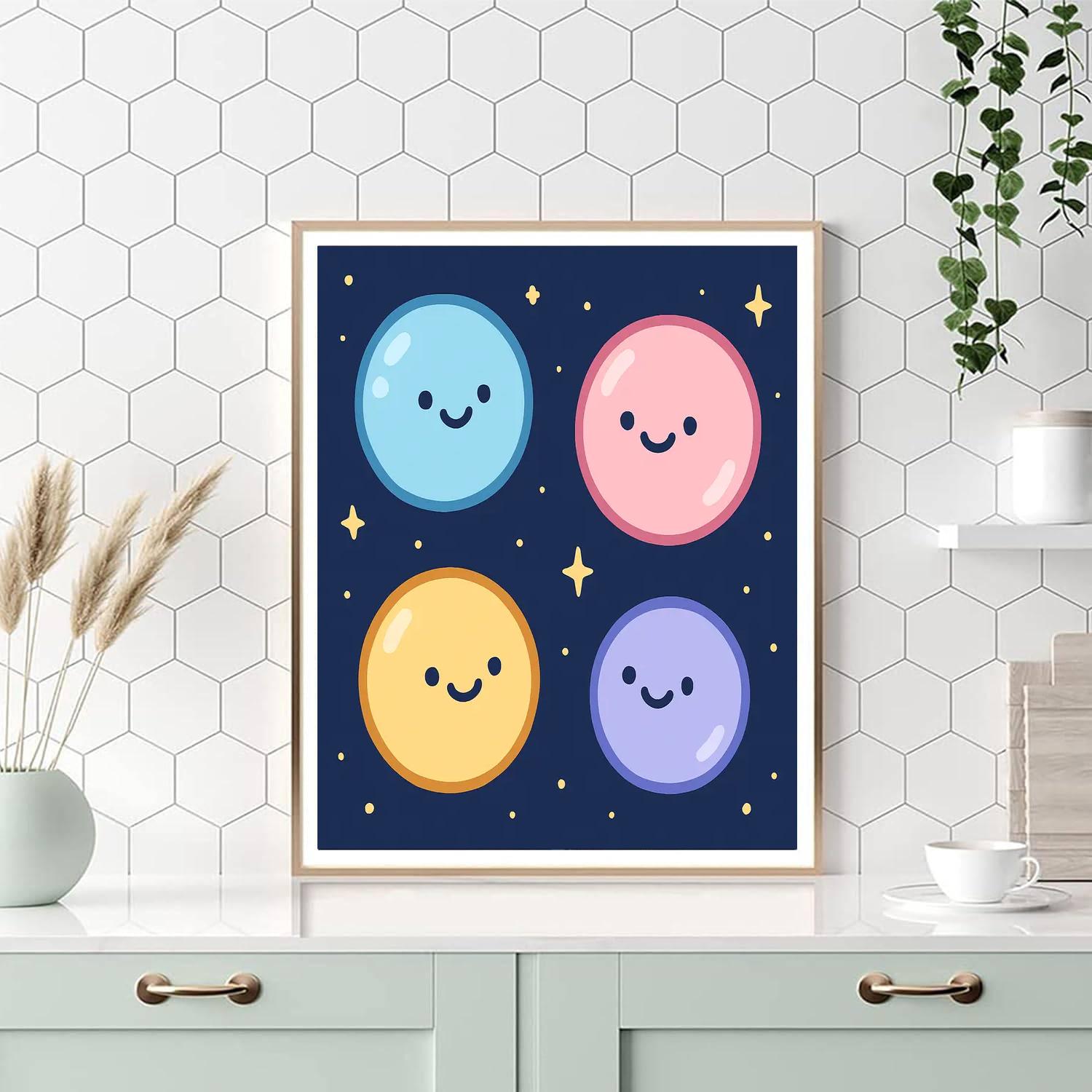 Bubble Planets Parade paint by color
