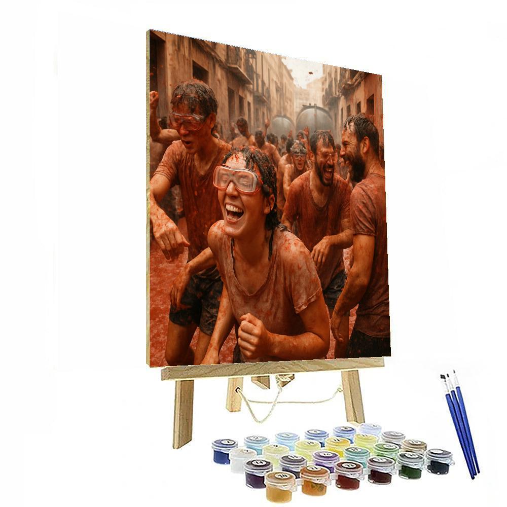 La Tomatina Street Clash Number painting