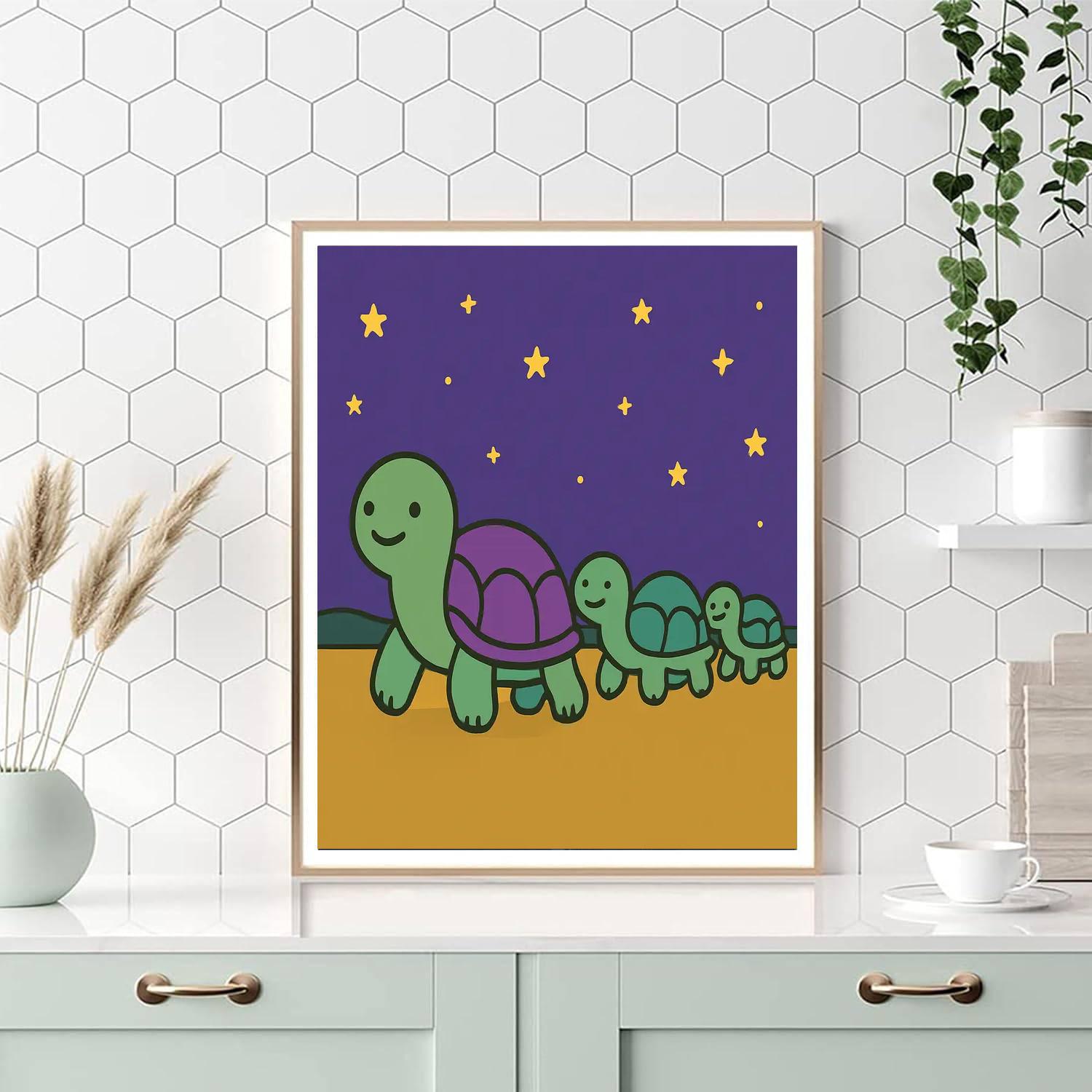 Twilight Turtle Train Number painting