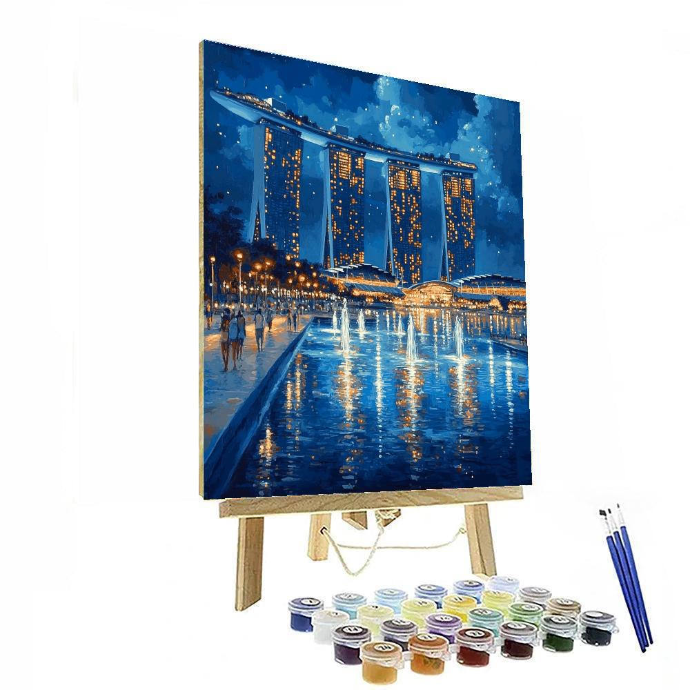 Marina Bay Sands View Singapore Painting by numbers kit