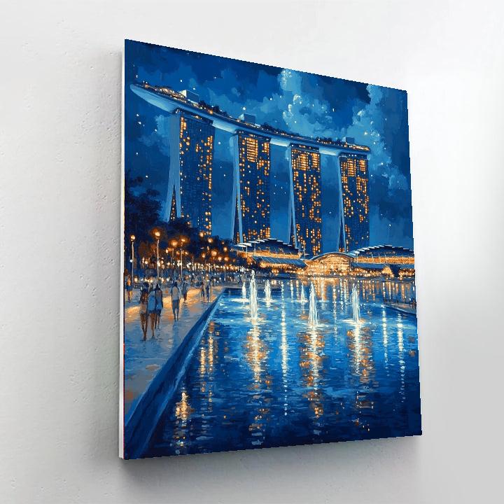Marina Bay Sands View Singapore Painting by numbers kit