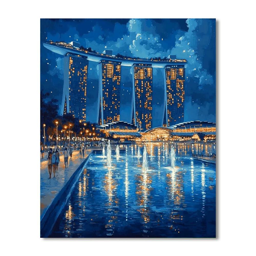 Marina Bay Sands View Singapore Painting by numbers kit