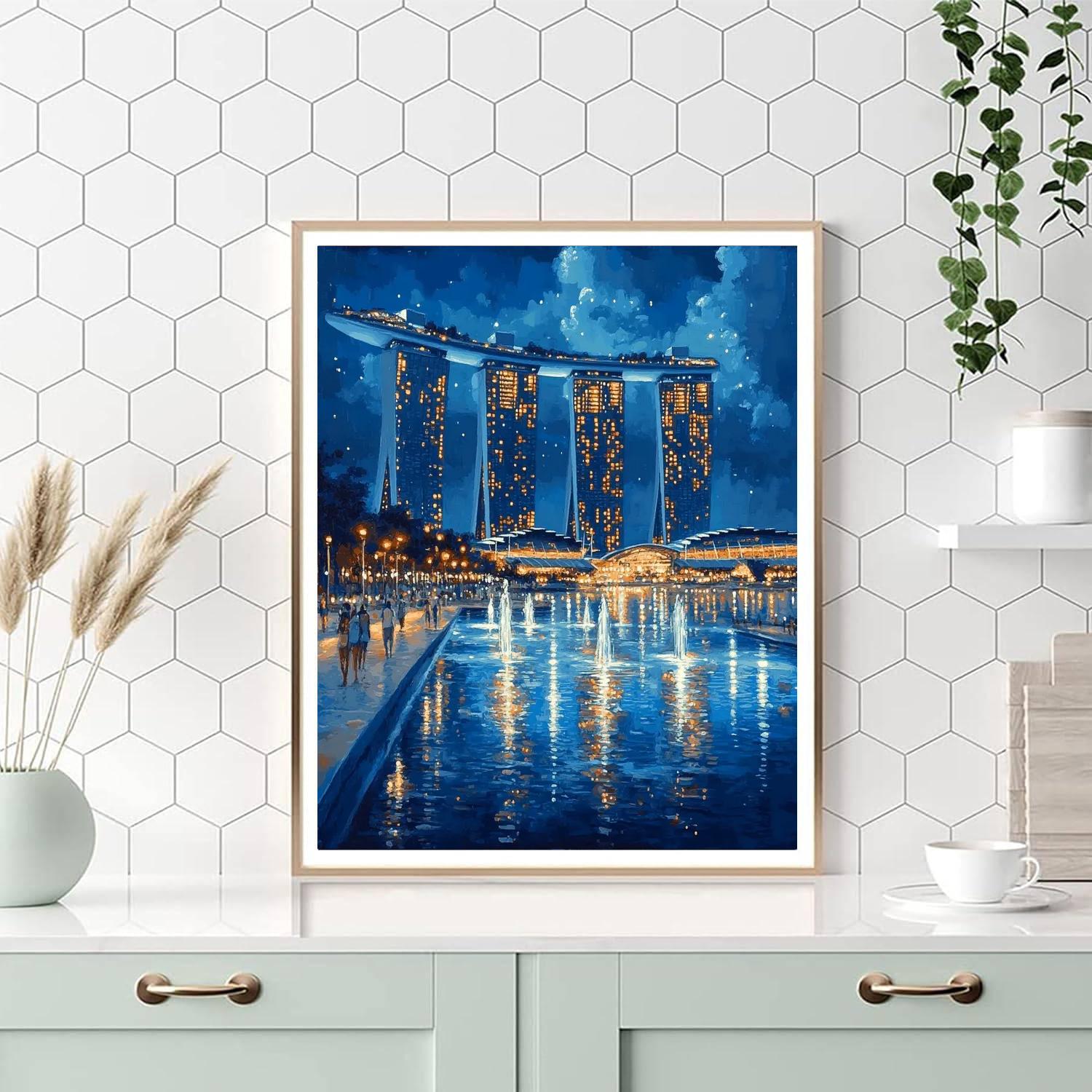 Marina Bay Sands View Singapore Painting by numbers kit