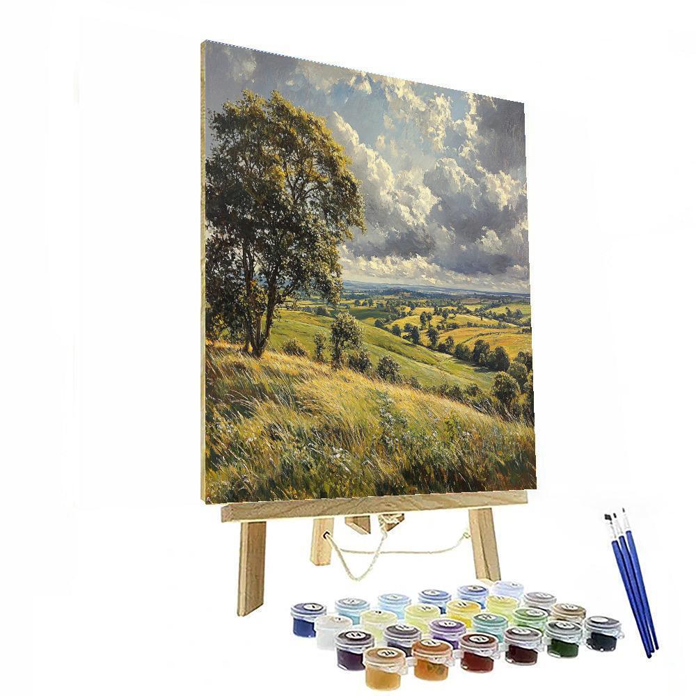 John Constable Inspired Countryside Storm paint by number