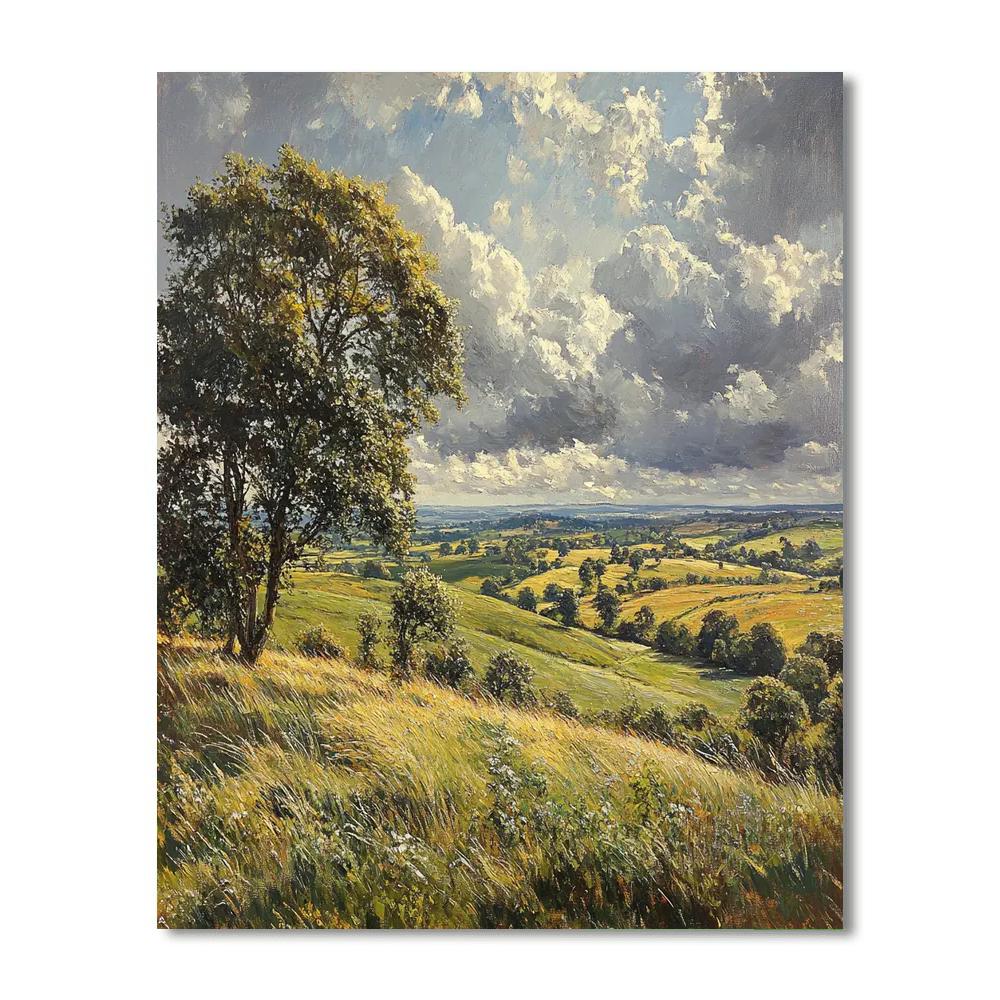 John Constable Inspired Countryside Storm paint by number