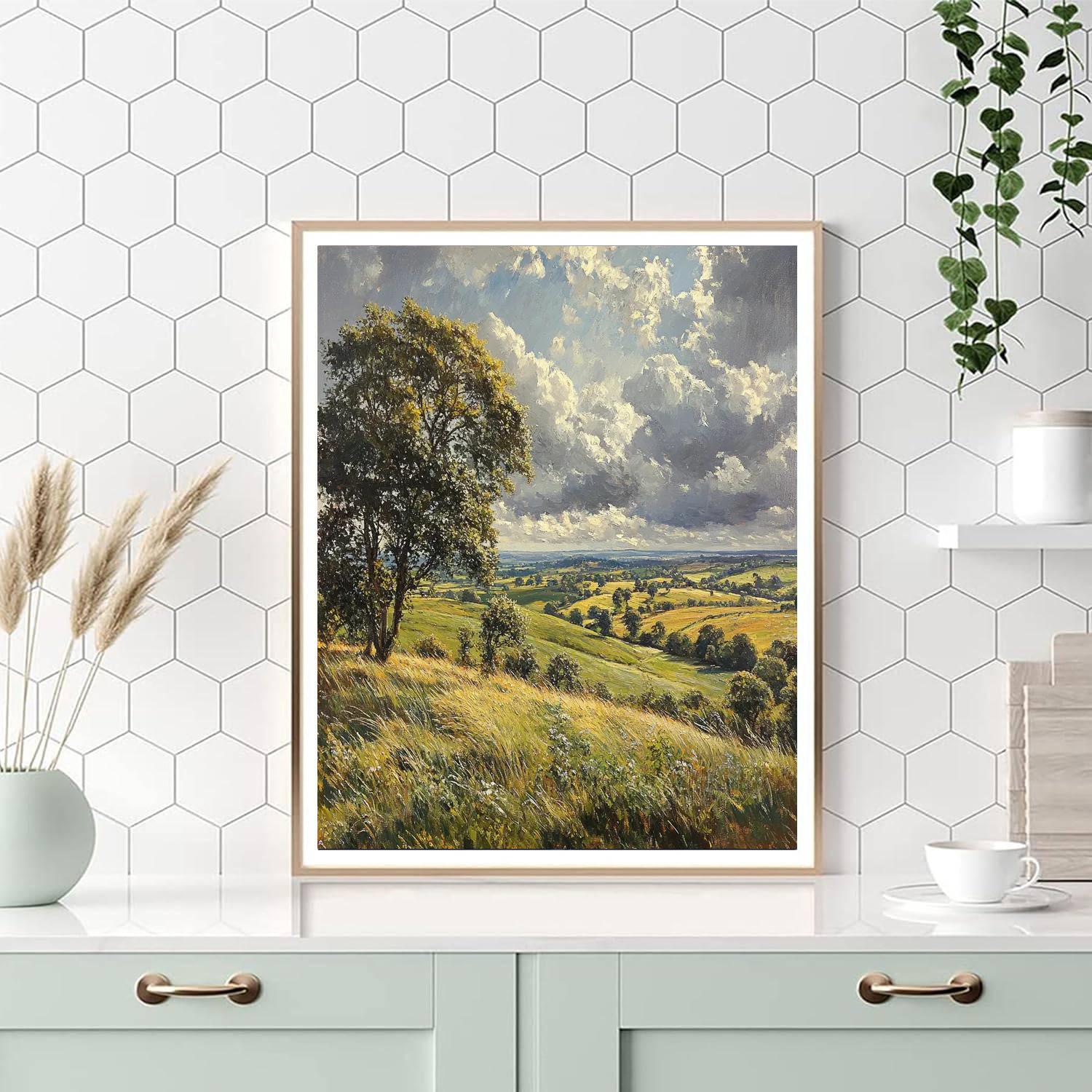 John Constable Inspired Countryside Storm paint by number