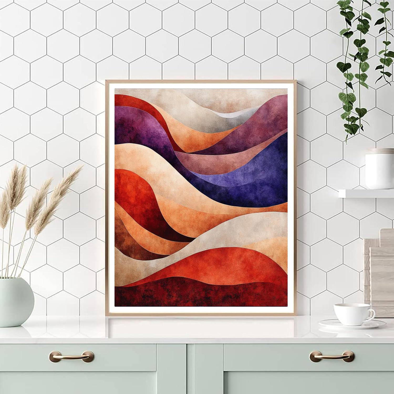 Georgia O’Keeffe Inspired Abstract Desert Shapes Paint by numbers kits