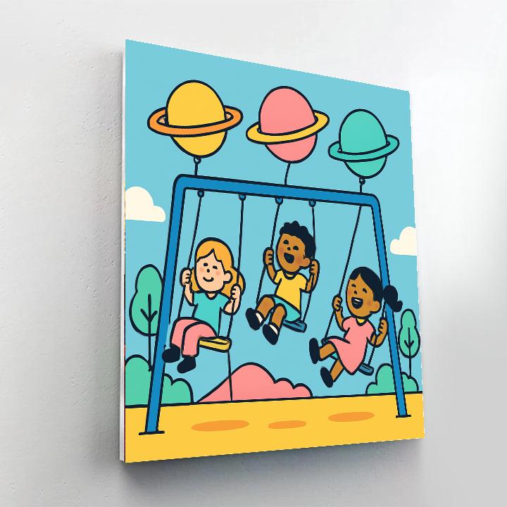 Pocket Planets Playground DIY paint by numbers