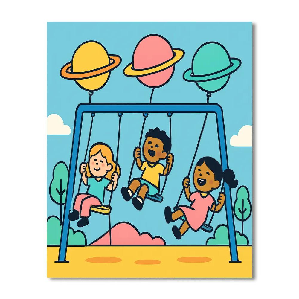 Pocket Planets Playground DIY paint by numbers