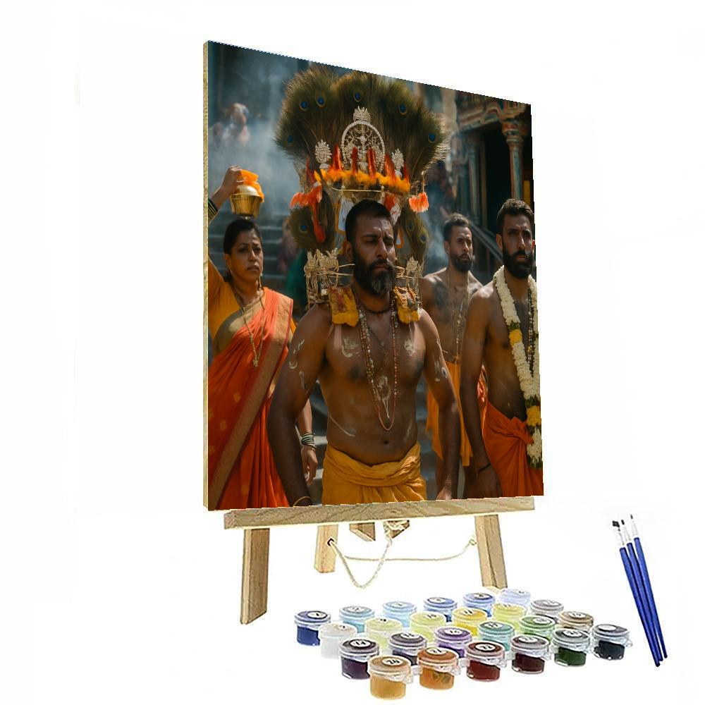 Thaipusam Kavadi Pilgrims DIY paint by numbers