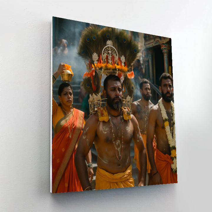Thaipusam Kavadi Pilgrims DIY paint by numbers