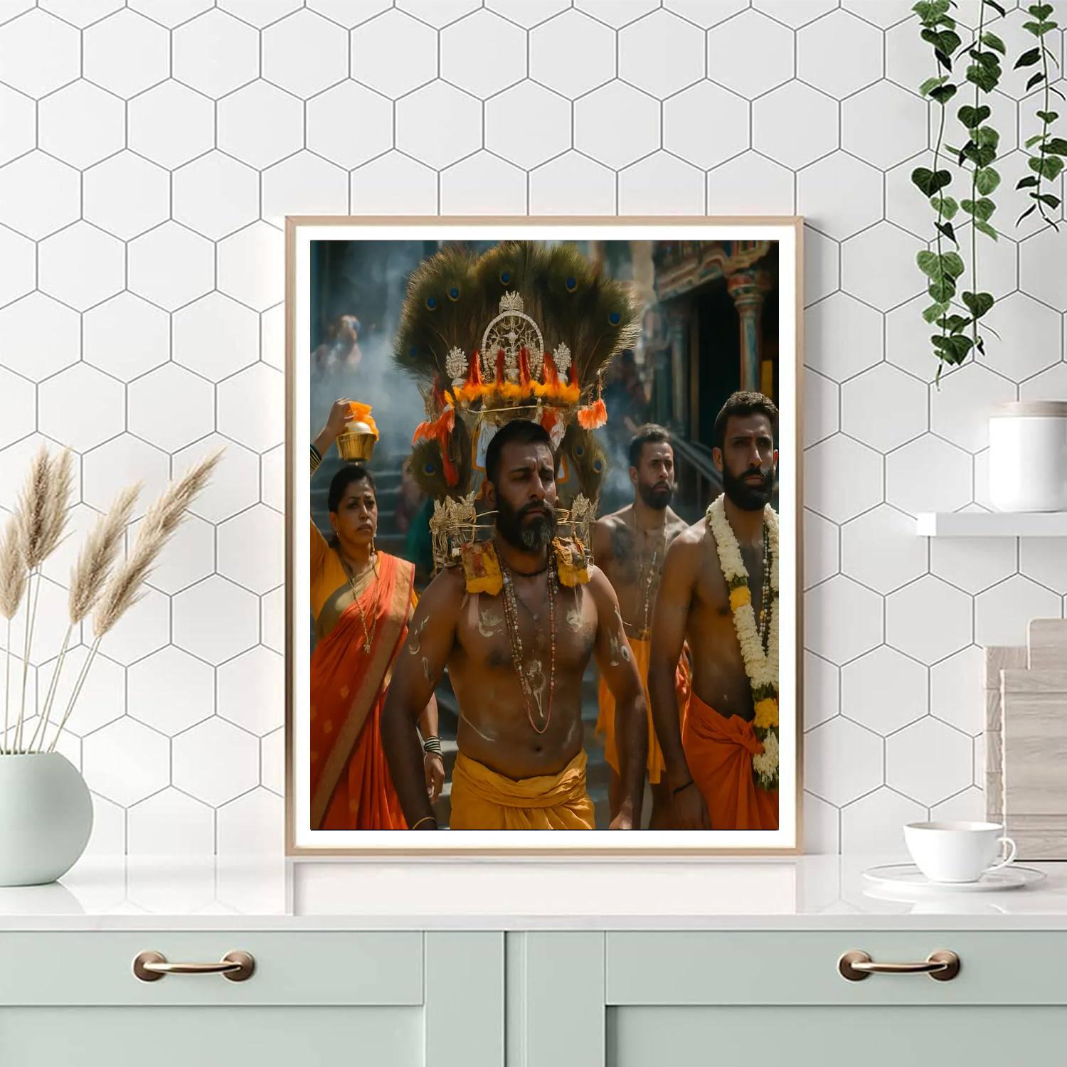 Thaipusam Kavadi Pilgrims DIY paint by numbers