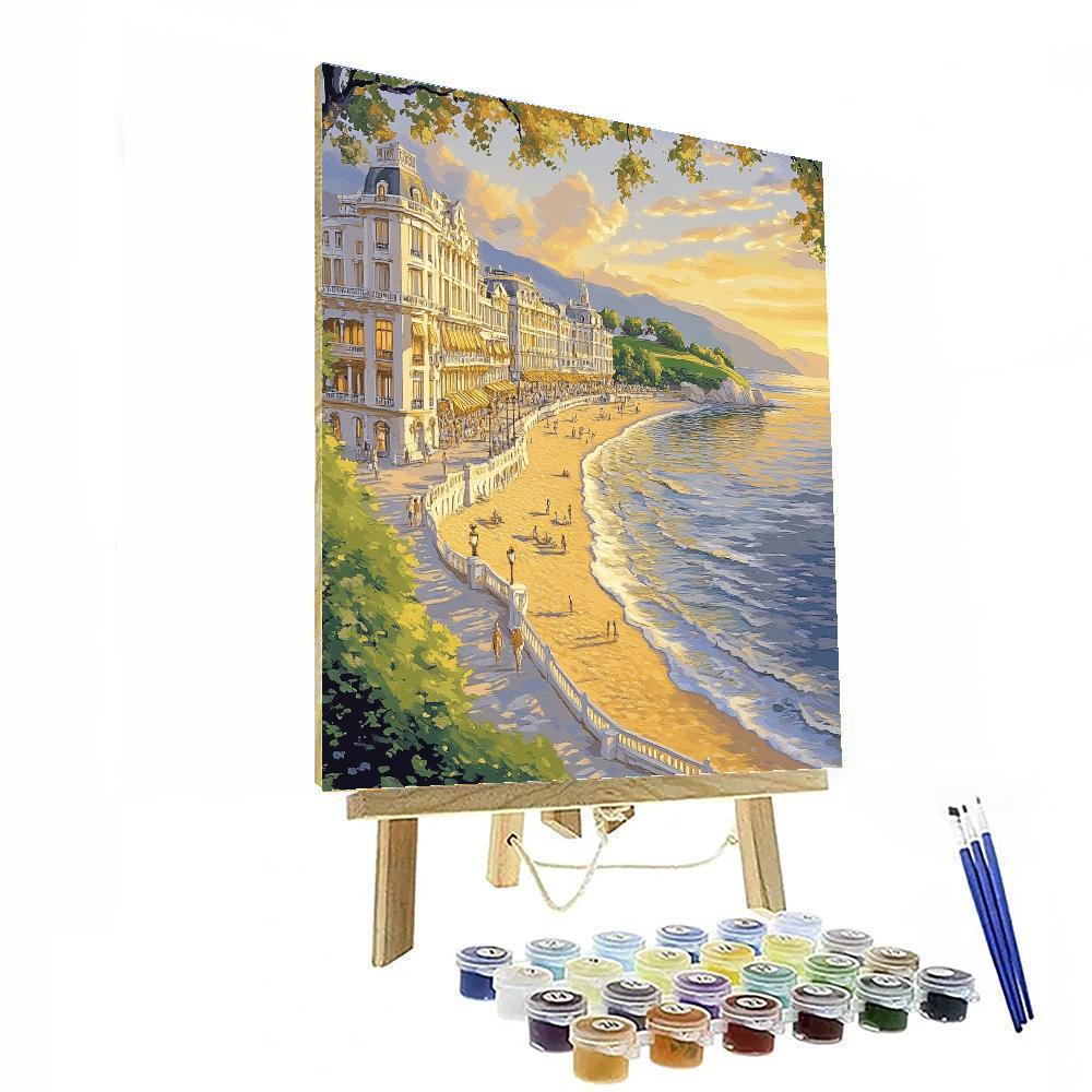 La Concha Boardwalk San Sebastian Spain paint by numbers