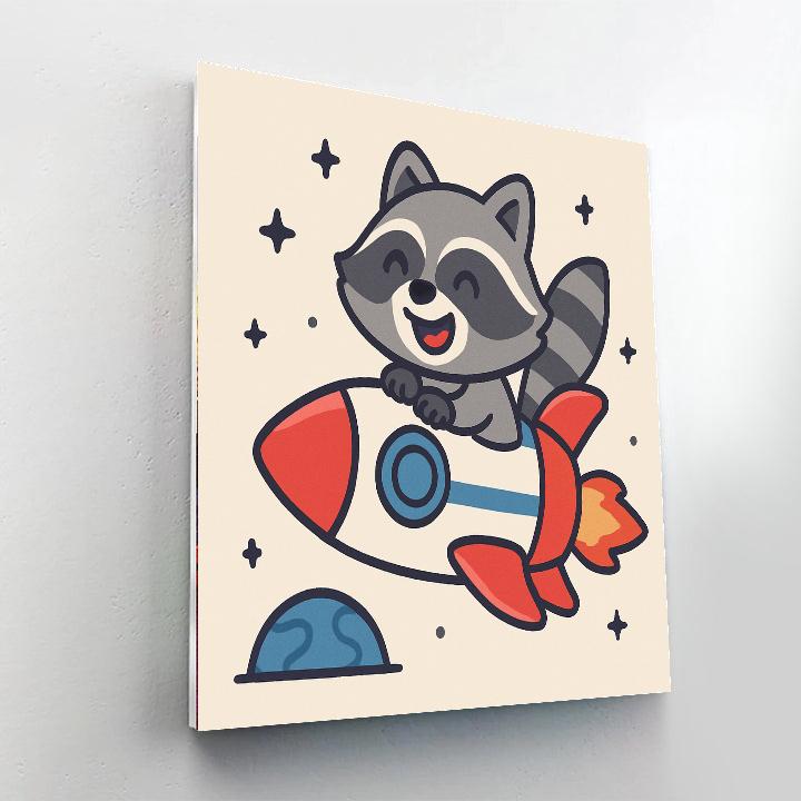 Pocket Rocket Raccoon Paint by numbers art