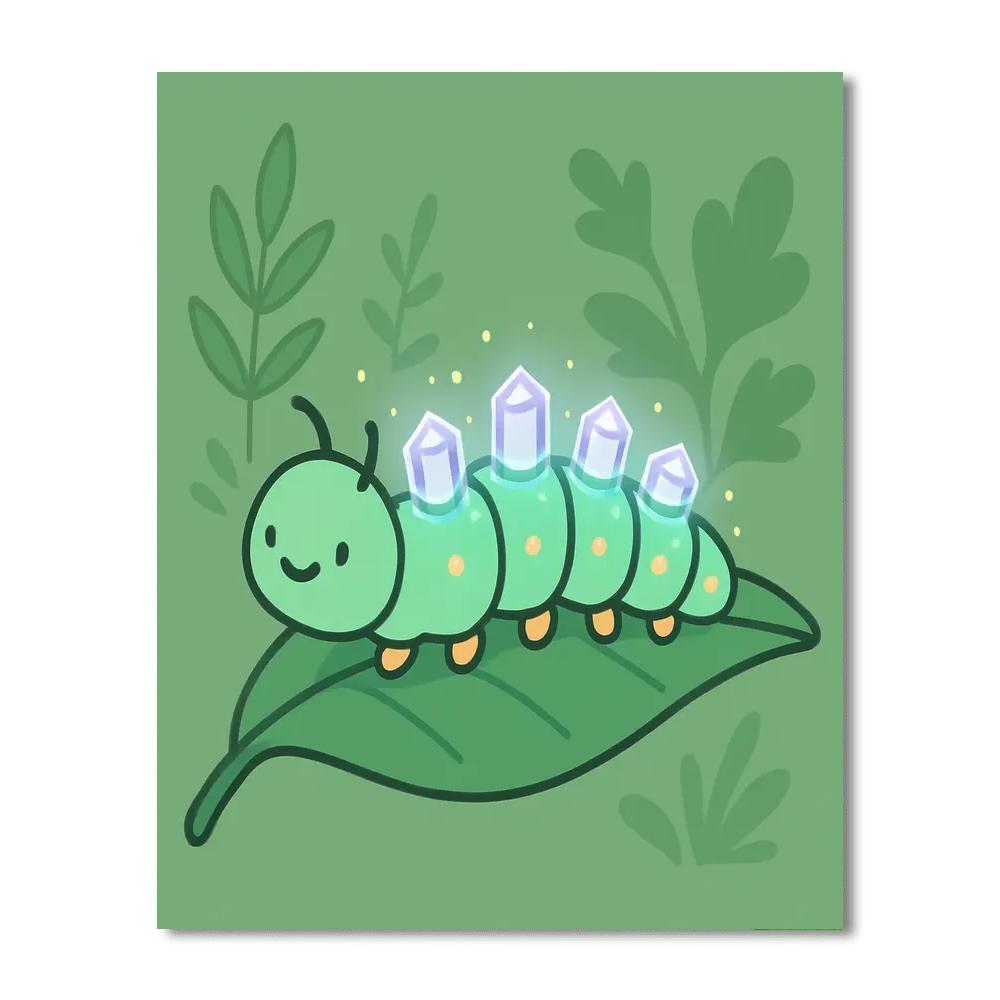 Crystal Comet Caterpillar Number painting