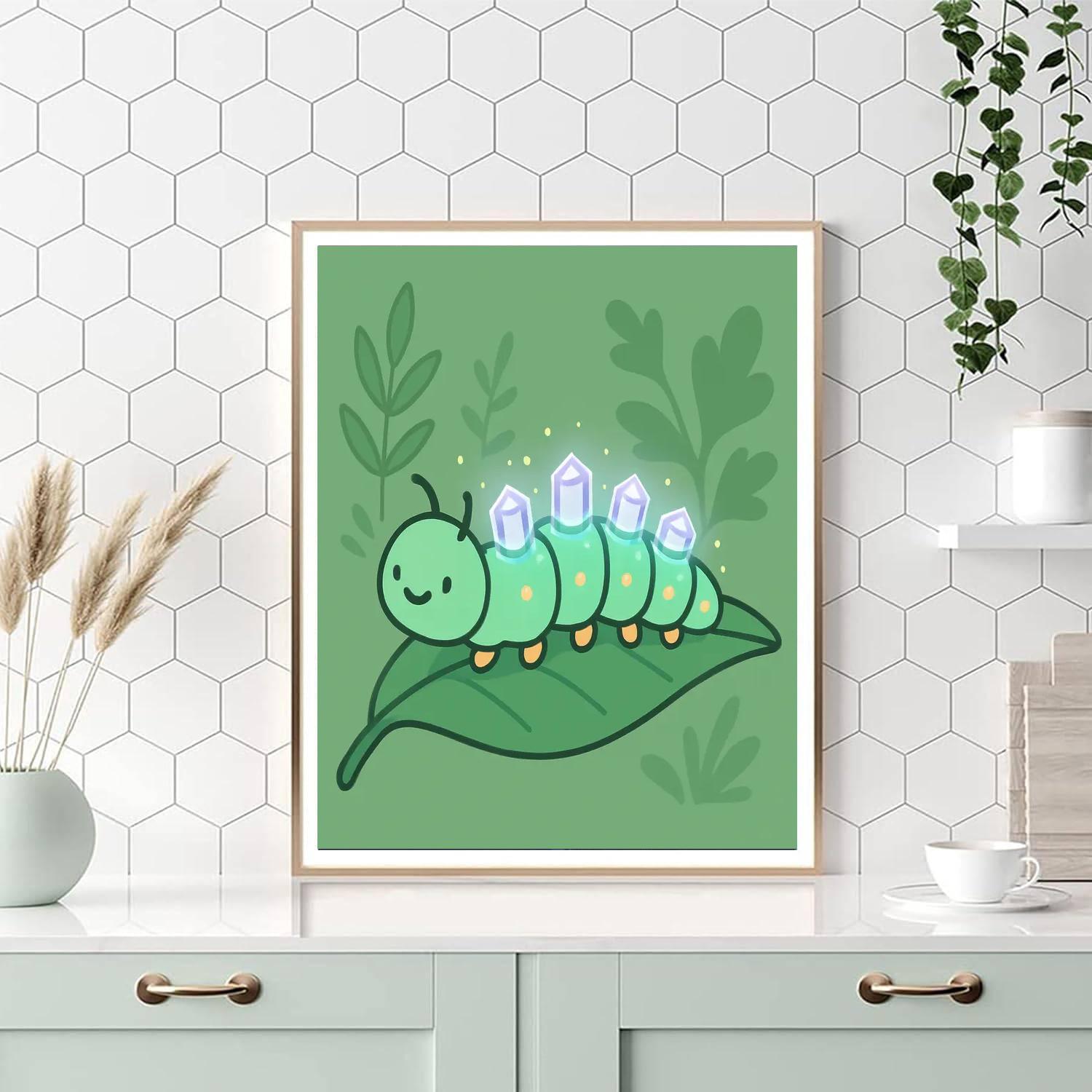 Crystal Comet Caterpillar Number painting